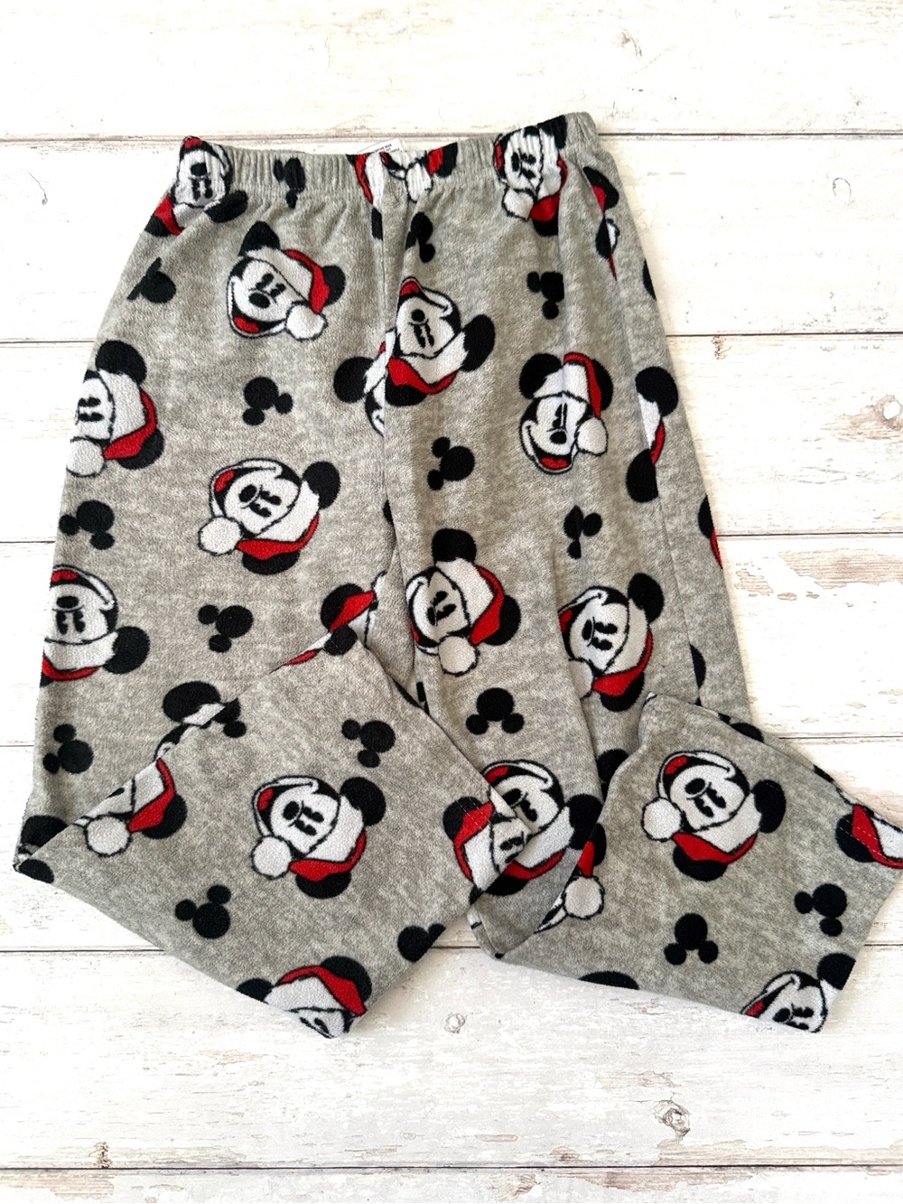 Disney Size 5 Mickey Mouse Christmas Pajama Pants Fleece Gray 5T Kids Unisex